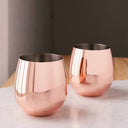 Copper Stemless Wine Glasses - Set of 2