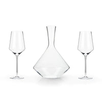 Angled Crystal Bordeaux Glass & Decanter Set