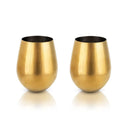 Gold Stemless Wine Glasses - Set of 2