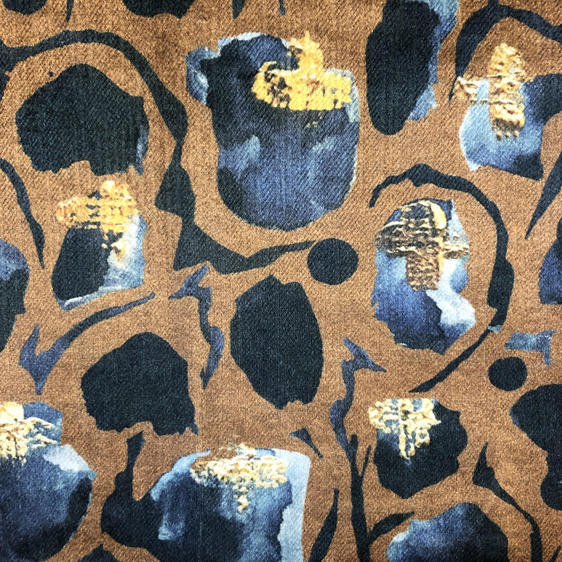 Anna Hayman Giraffe Tobacco Velvet Fabric PRE ORDER
