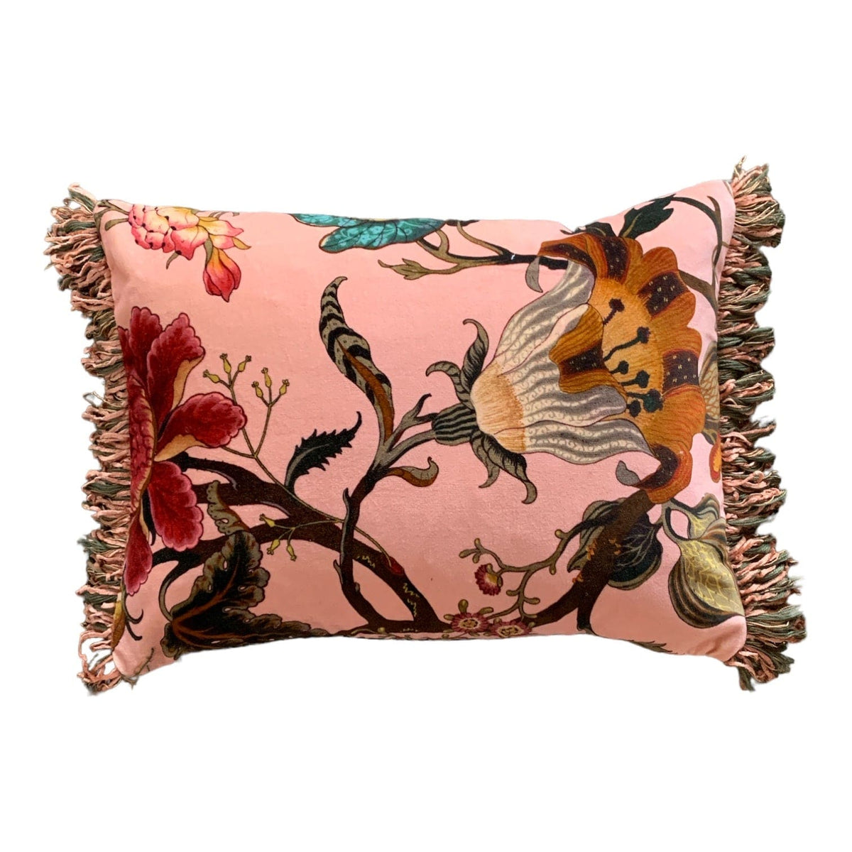 Artemis-Pink-Velvet-Round-Cushion-Little-and-Fox