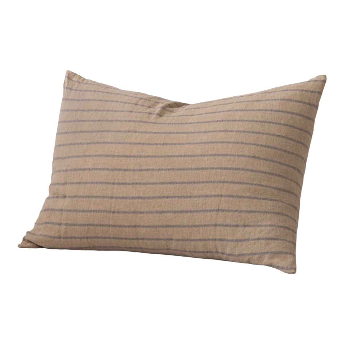 Basix Stripe Carmel/Tempest Linen Pillowcase Little & Fox