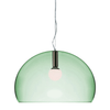 Sage green transparent Kartell light pendant.