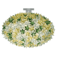 A green, yellow and clear plastic floral ceiling lamp by Kartell.