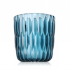 A blue transparent vase by Kartell.