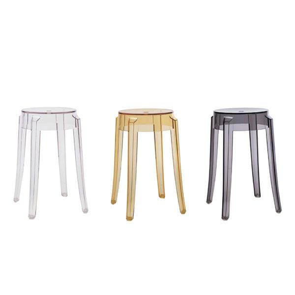 Three small Charles ghost stools by Kartell.