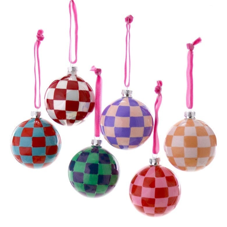 Checker Bauble Red and Pearl Little & Fox