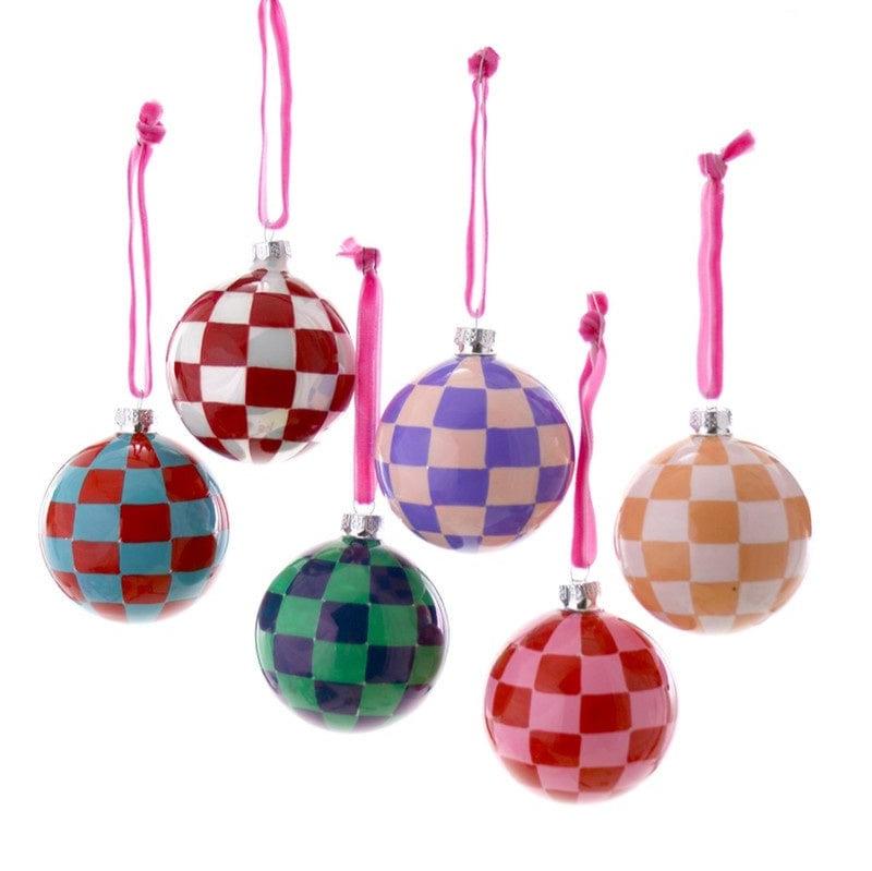 Checker Bauble Peach and White