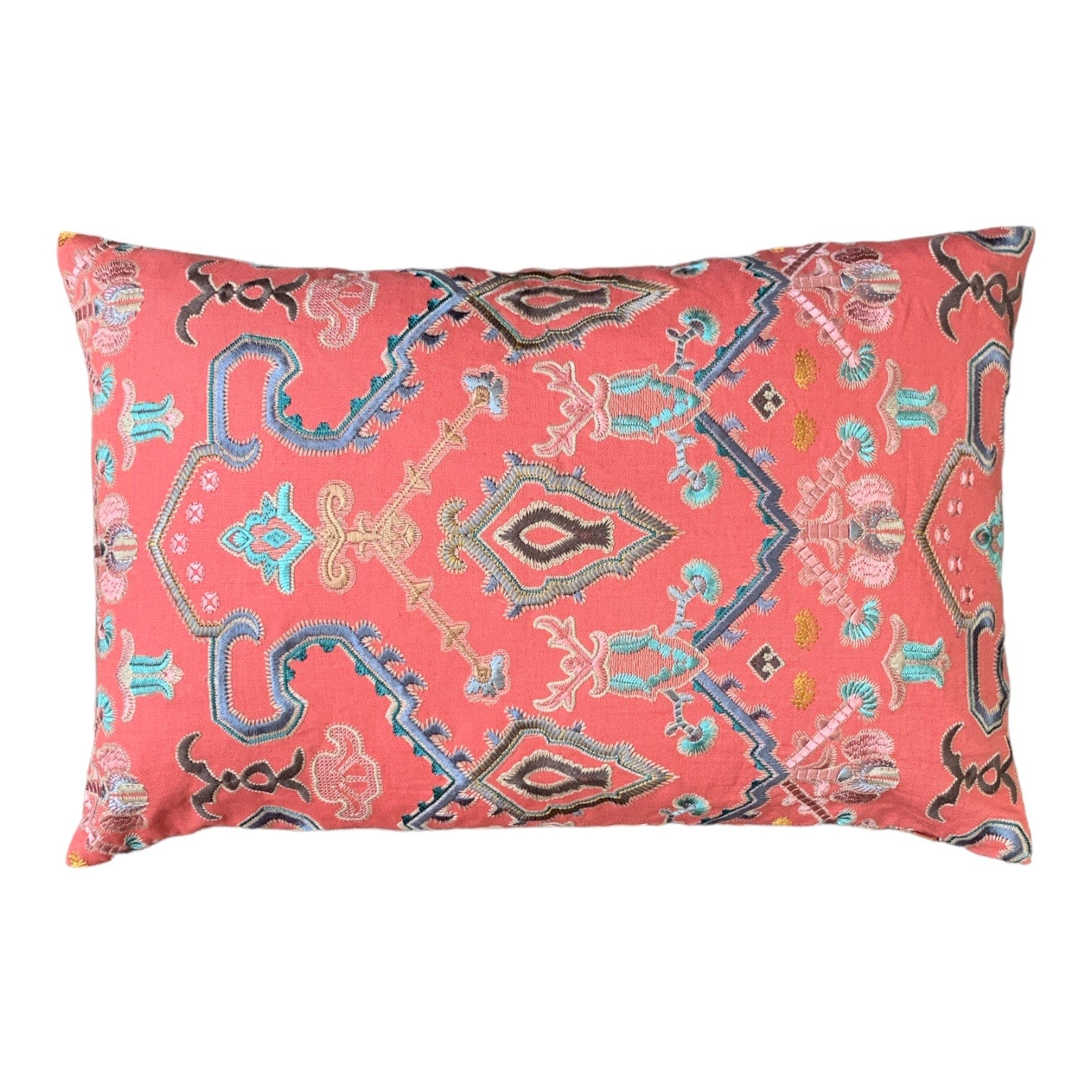Colefax & Fowler Pink Embroidered 60x45cm Cushion. Little & Fox