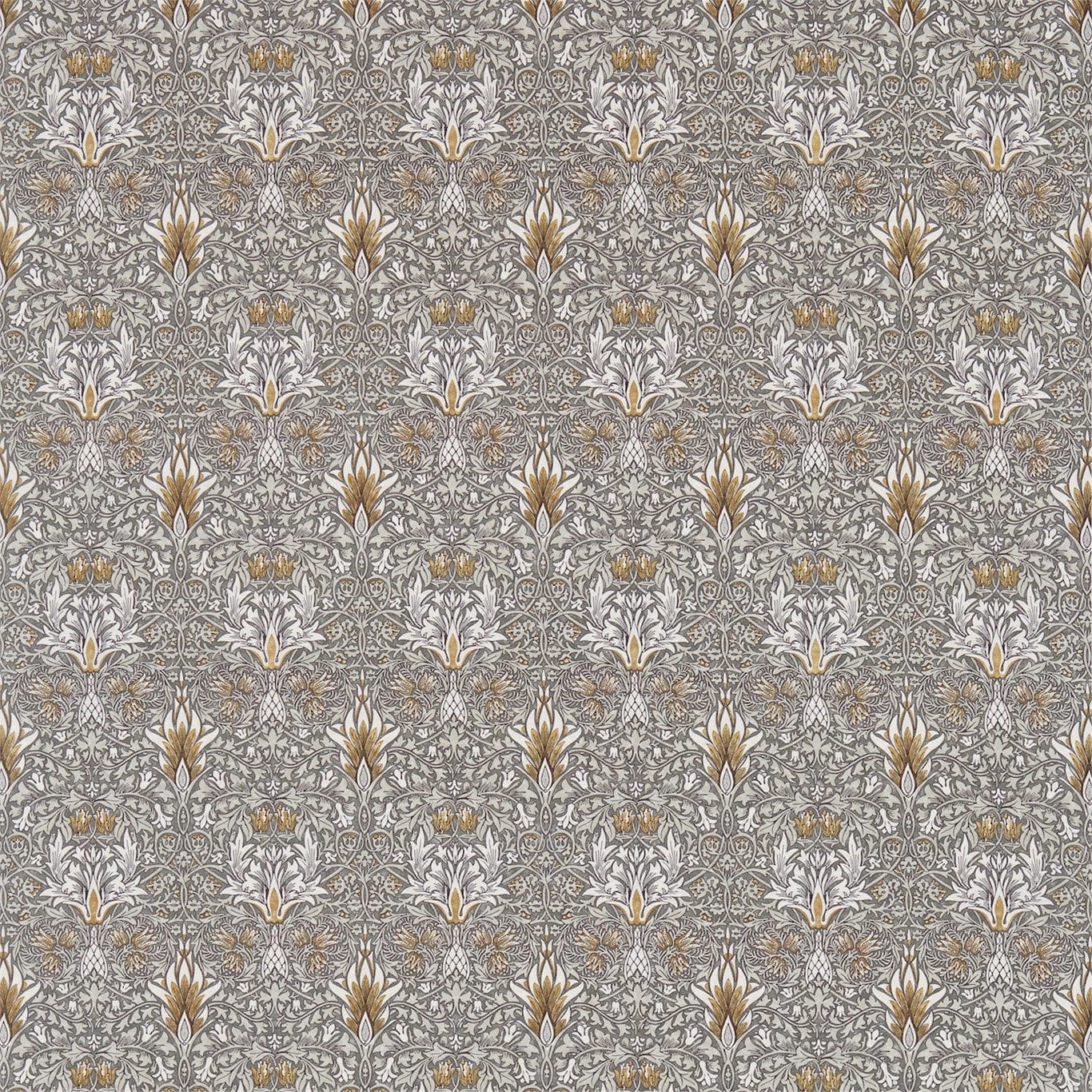 Snakeshead Pewter Gold Fabric
