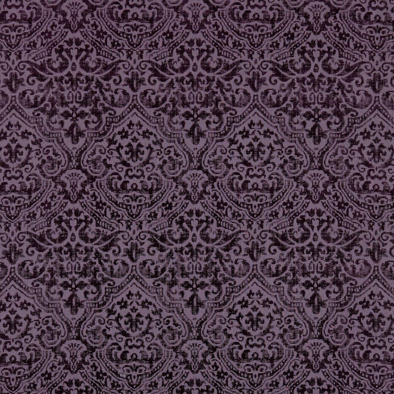 Edensor Grape Flocked Fabric