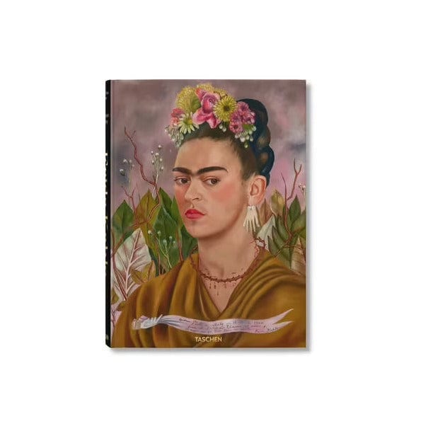 A book cover featuring a painting of Frida Kahlo.