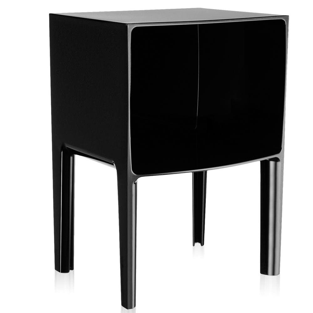 A black side table by Kartell.