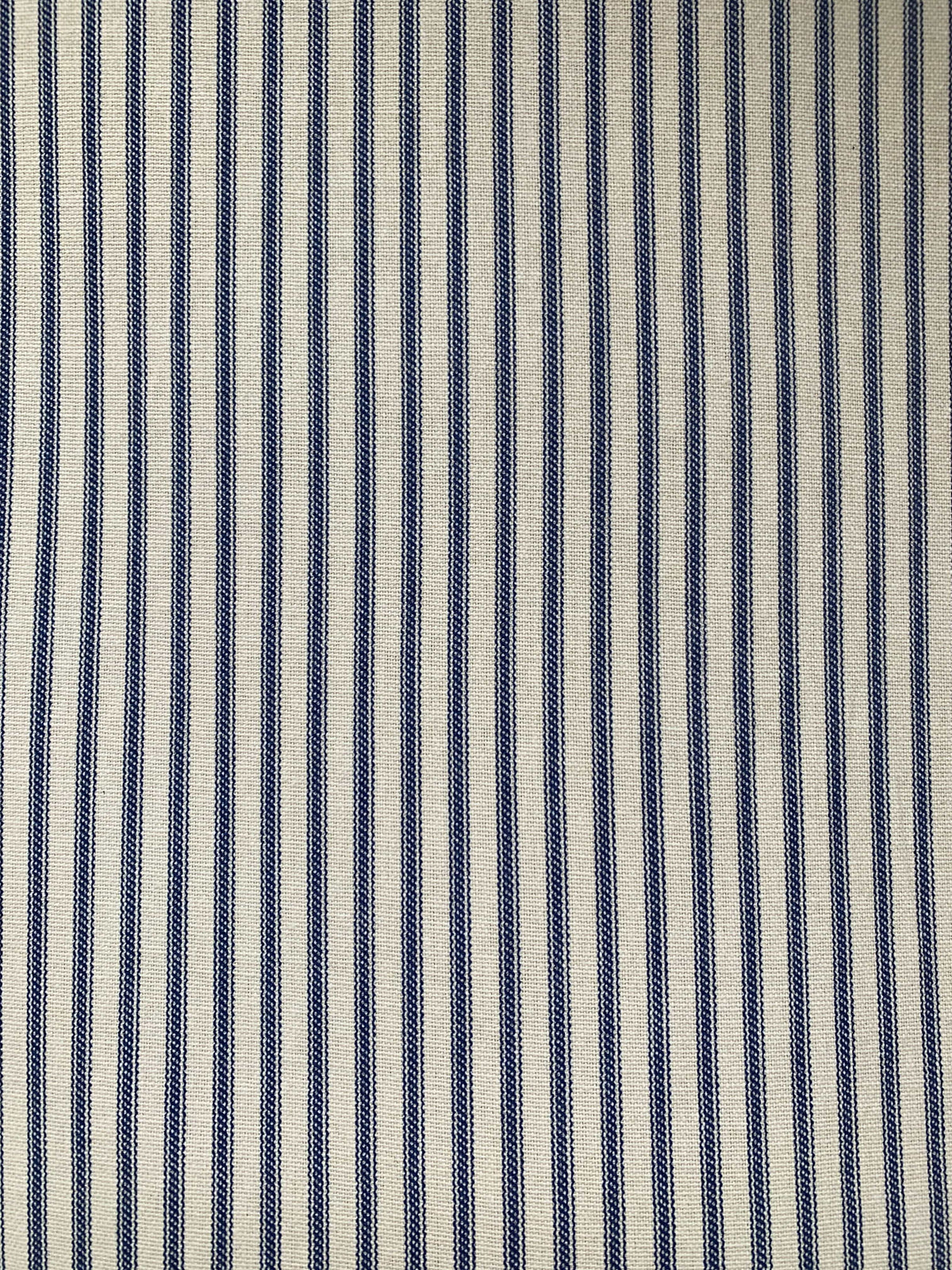 A classic blue and white striped ticking.