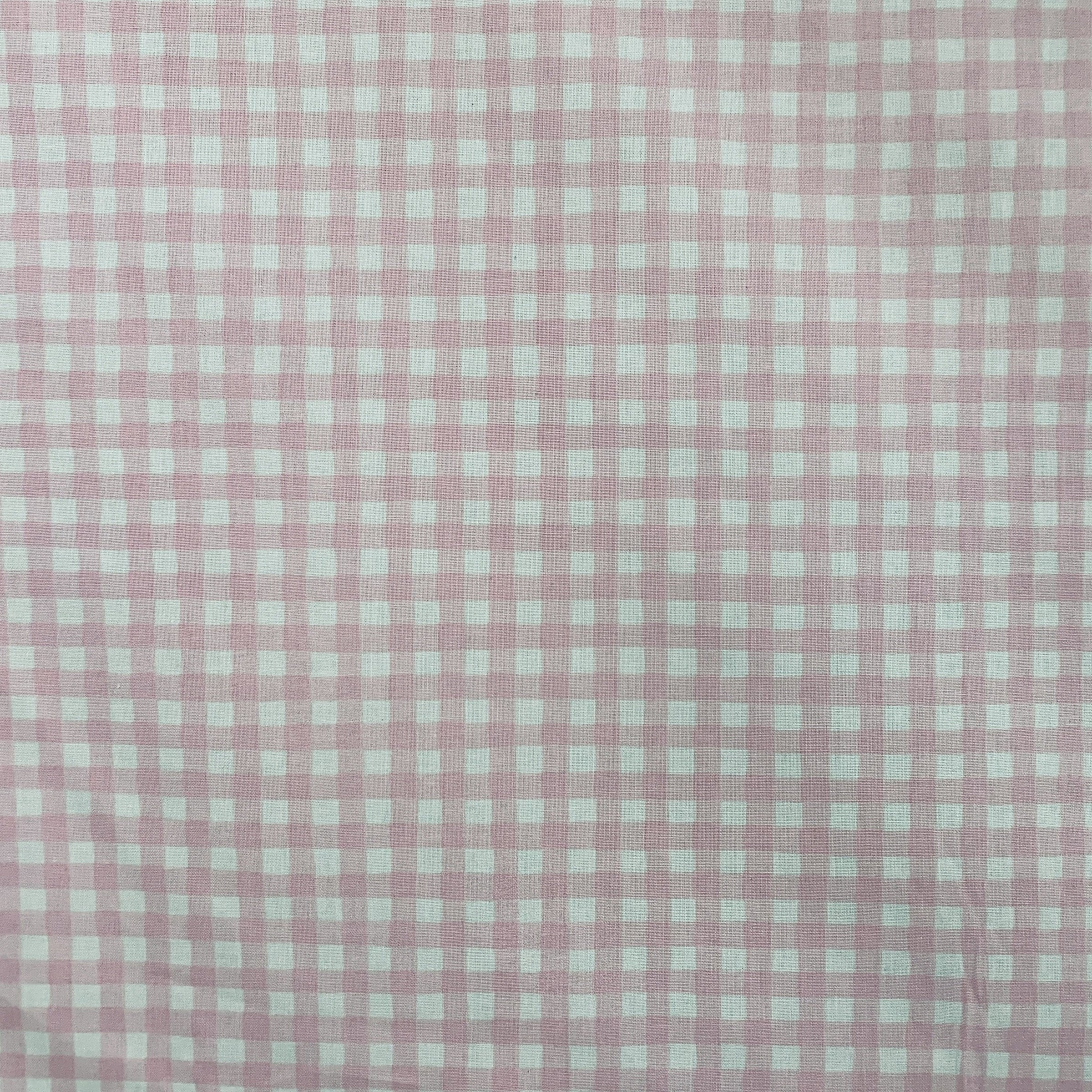 Pink and White Gingham Fabric