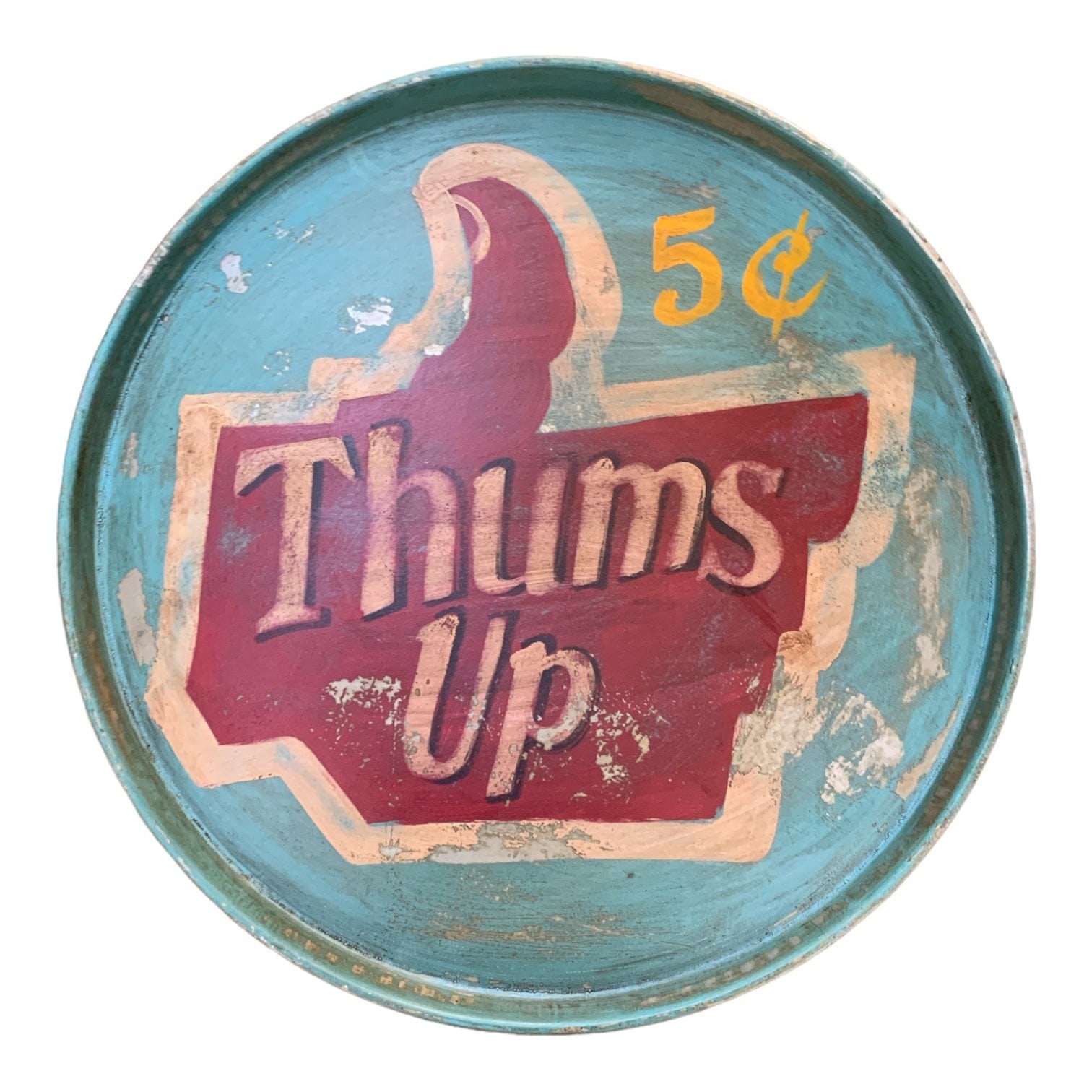 Jade Thums Up Vintage Round Tray