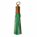 Leather Tassel Keyring Lime