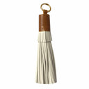 Leather Tassel Keyring Lime