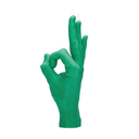 Green OK Candle Hand