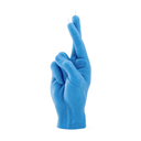 Blue Crossed Fingers Candle Hand