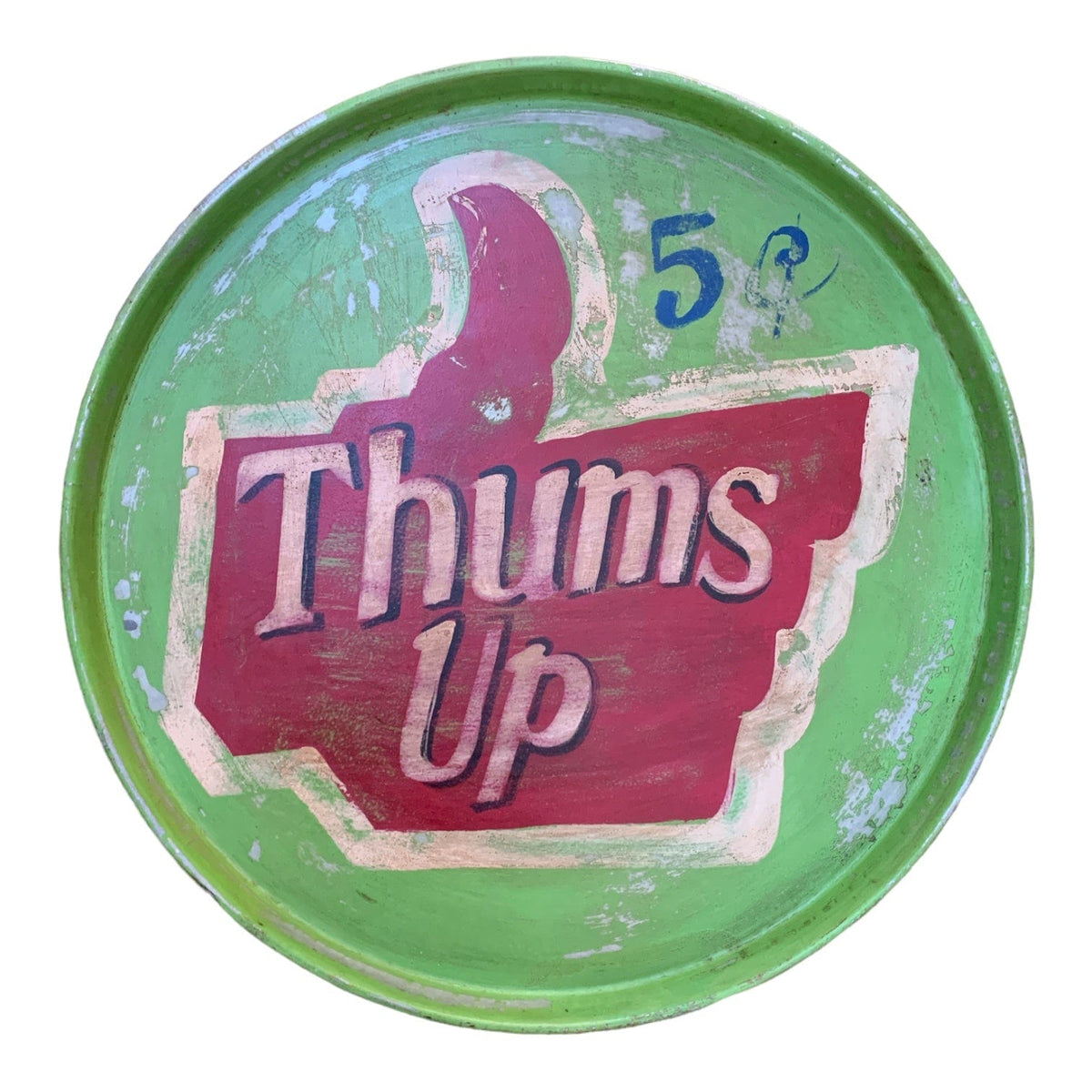 Lime-Thums-Up-Vintage-Round-Tray-Little-and-Fox