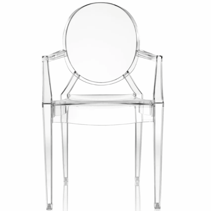 A transparent clear chair by Kartell.