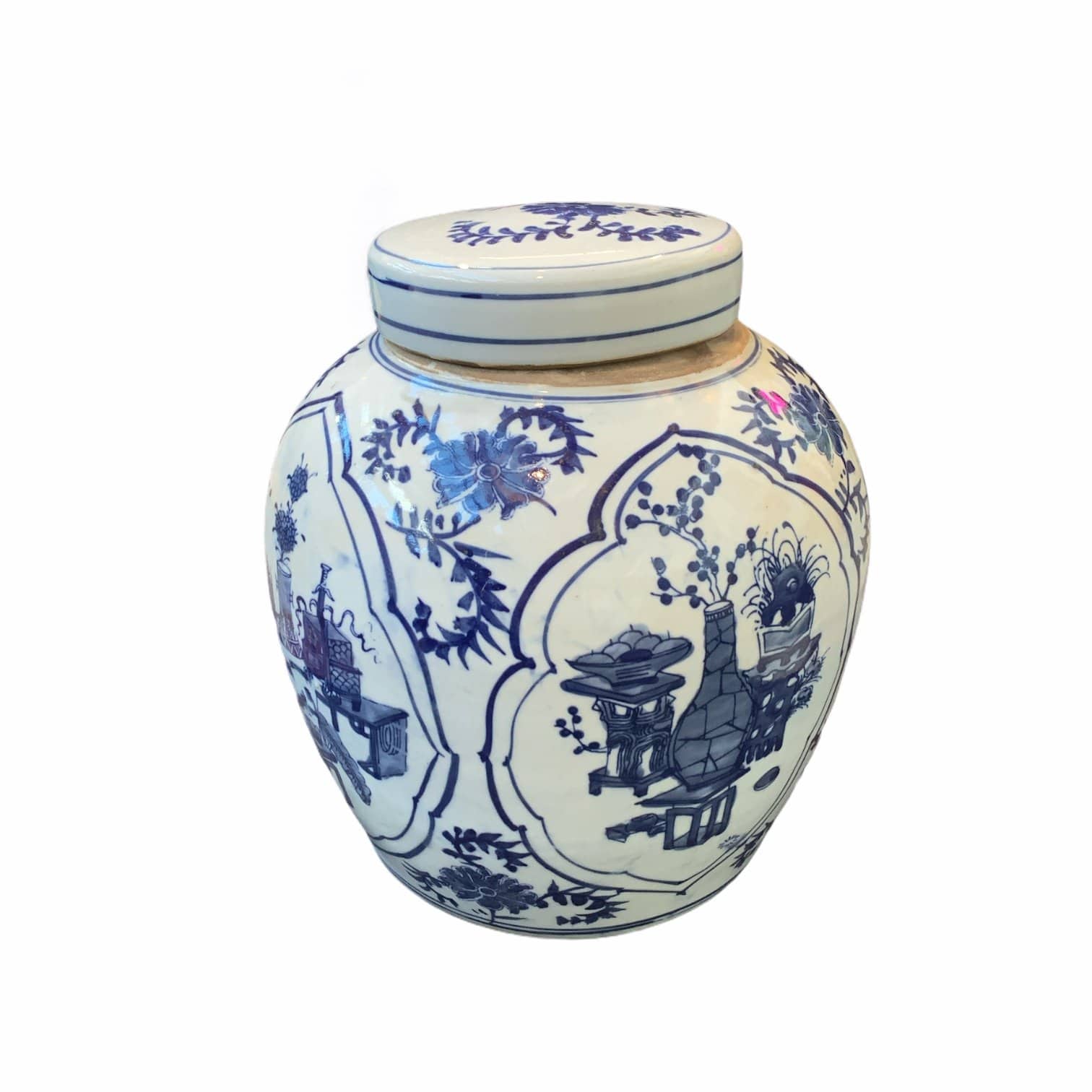 Ginger Jar with Blue & White Blossom