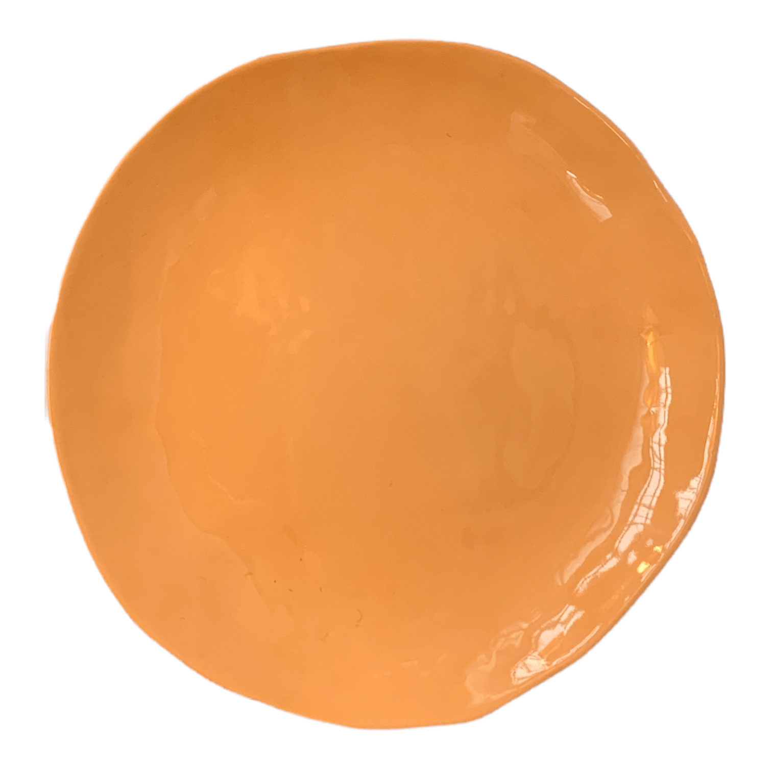 Ceramic dinner plate in Cantelope colour.