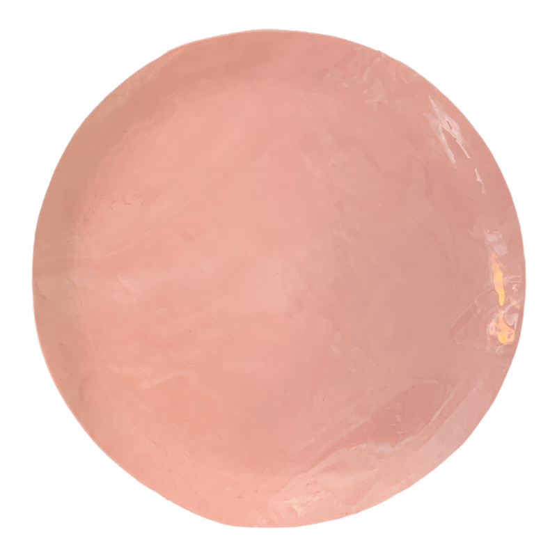 Pink ceramic plate.