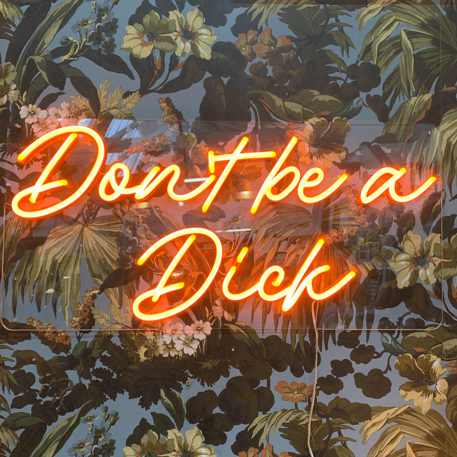Don't be a Dick - Orange Neon Sign