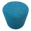 Round Azure Blue Boucle Ottoman