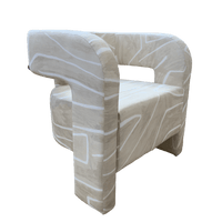 Arnold Chair in Kelly Wearstler Graffito Ivory Fabric