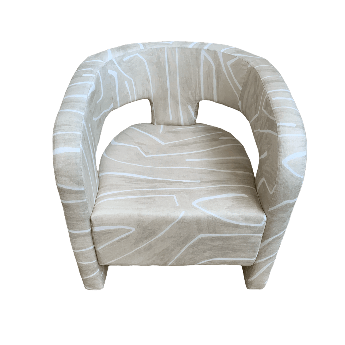 Arnold Chair in Kelly Wearstler Graffito Ivory Fabric