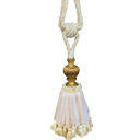 White and gold curtain tie back