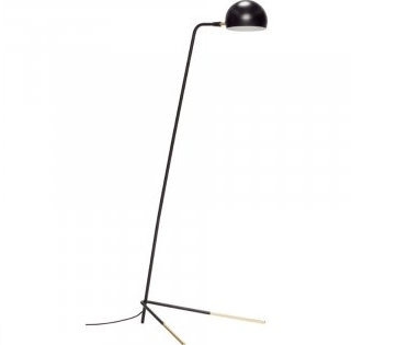 Hubsch Black and Brass Floor Lamp