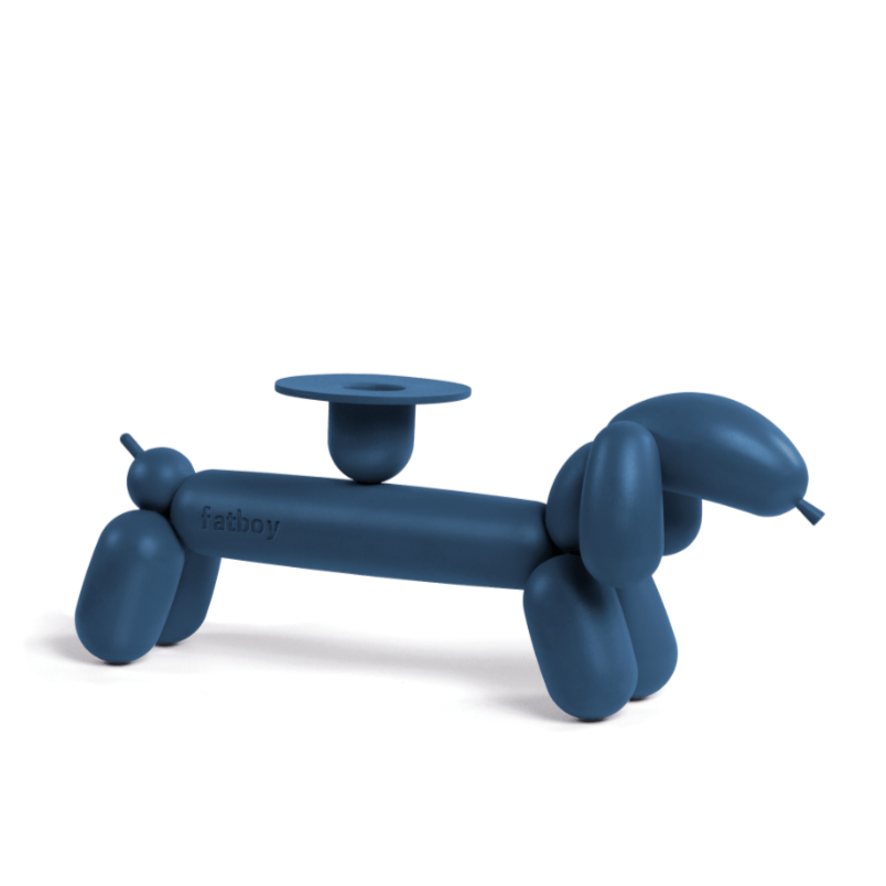 Can-Dog Grey/Blue Candleholder