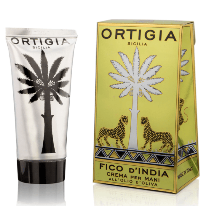 Fico D'India Hand Cream Little-and-Fox.   bottle of Ortigia Sicilia hand cream and it's box.