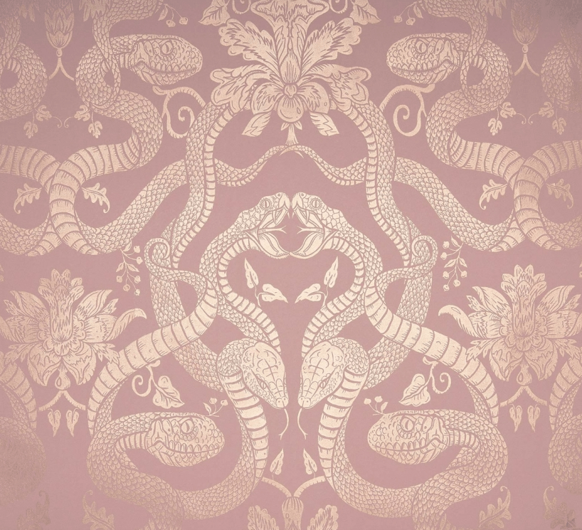 Anaconda Wallpaper Dusky Pink