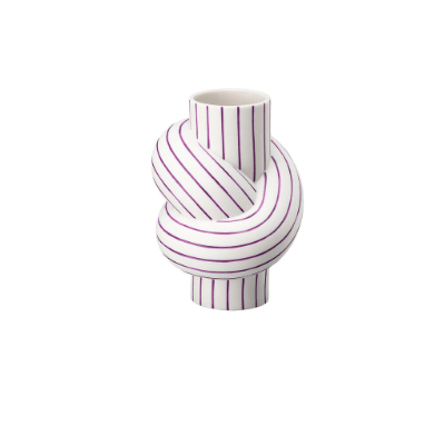 Node Stripes Vase Plum