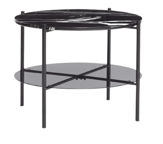 Black Marble & Smoked Glass Coffee Table