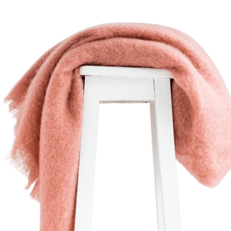 Windermere Rose Pink Mohair Throw