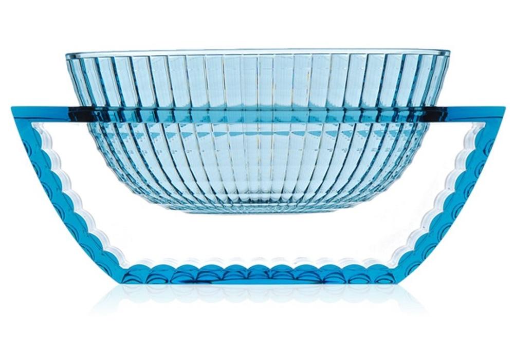 A transparent blue table centrepiece by Kartell.