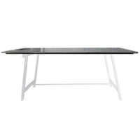 Rustic Steel Trestle Table - White