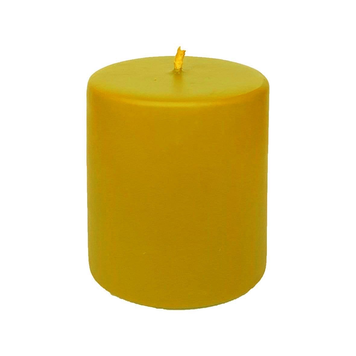 Yellow Pillar Candle 75mm