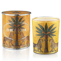 Zagara glass candle with exotic Sicilian images and colours.