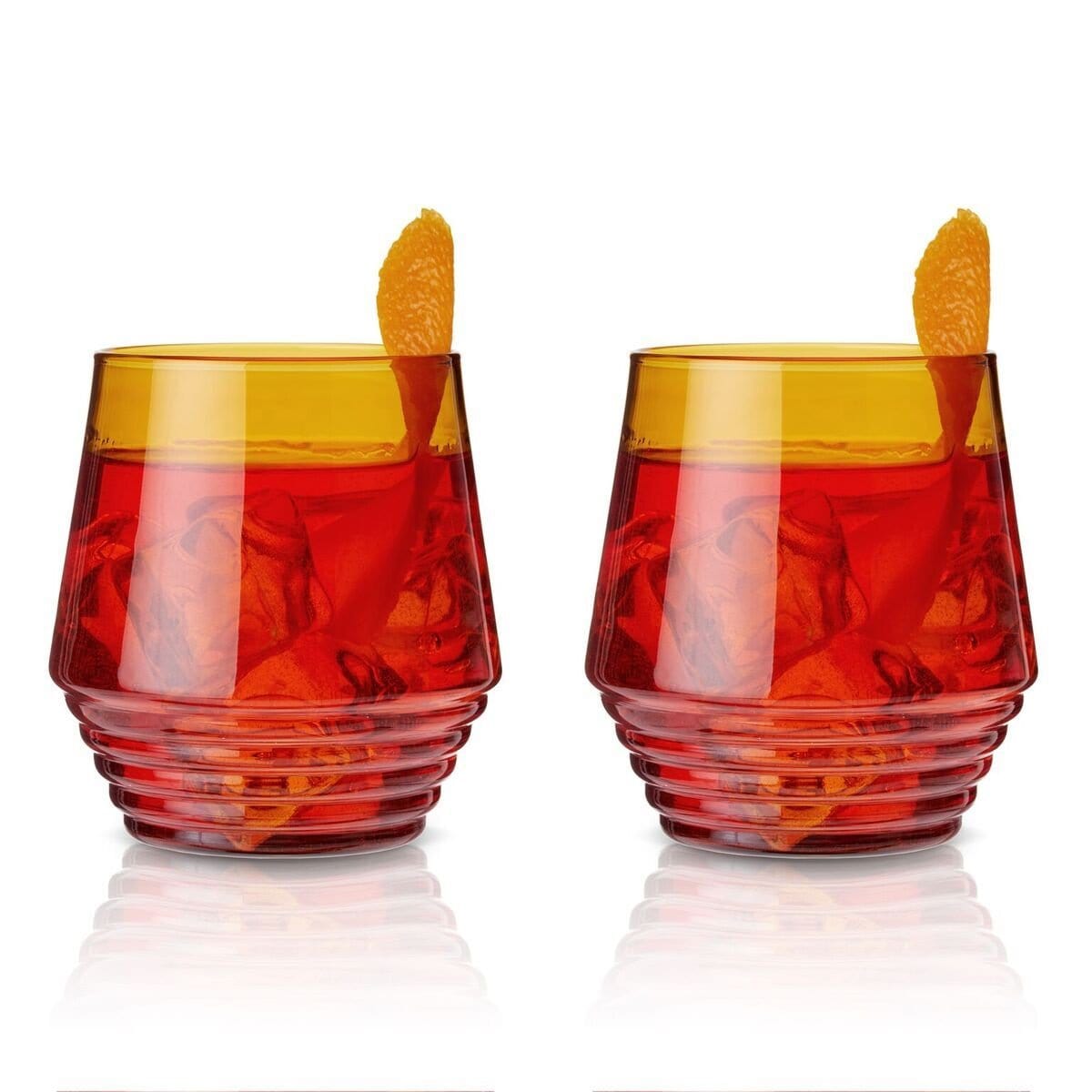 Amber Deco Cocktail Glass Set