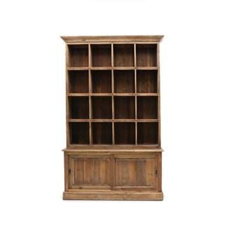 Recycled Wood Bookcase with Sliding Doors