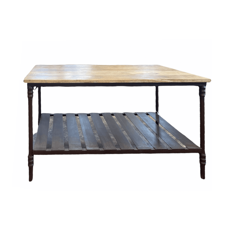 Coffee Table with Iron Shelf