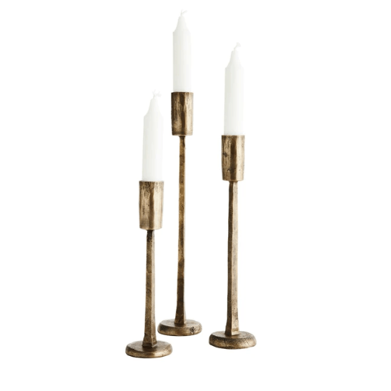 Hand Forged Brass Candle Holders Set of 3