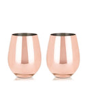 Copper Stemless Wine Glasses - Set of 2